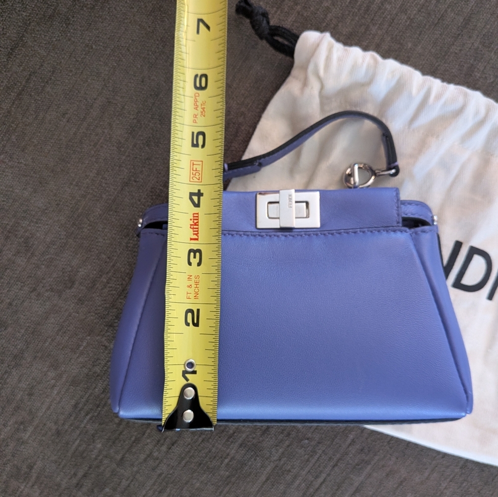 Fendi Micro Peekaboo Turnlock Purple Two-Way Crossbody Bag - Picture 14 of 16